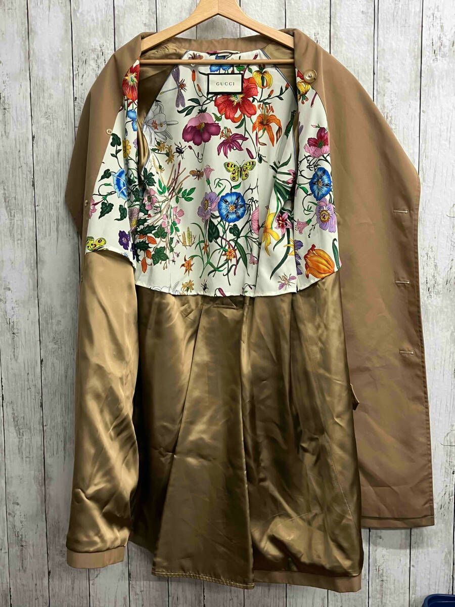 GUCCI|グッチ|トレンチコート|ベージュ|565807|裏地花柄|48|XLサイズ