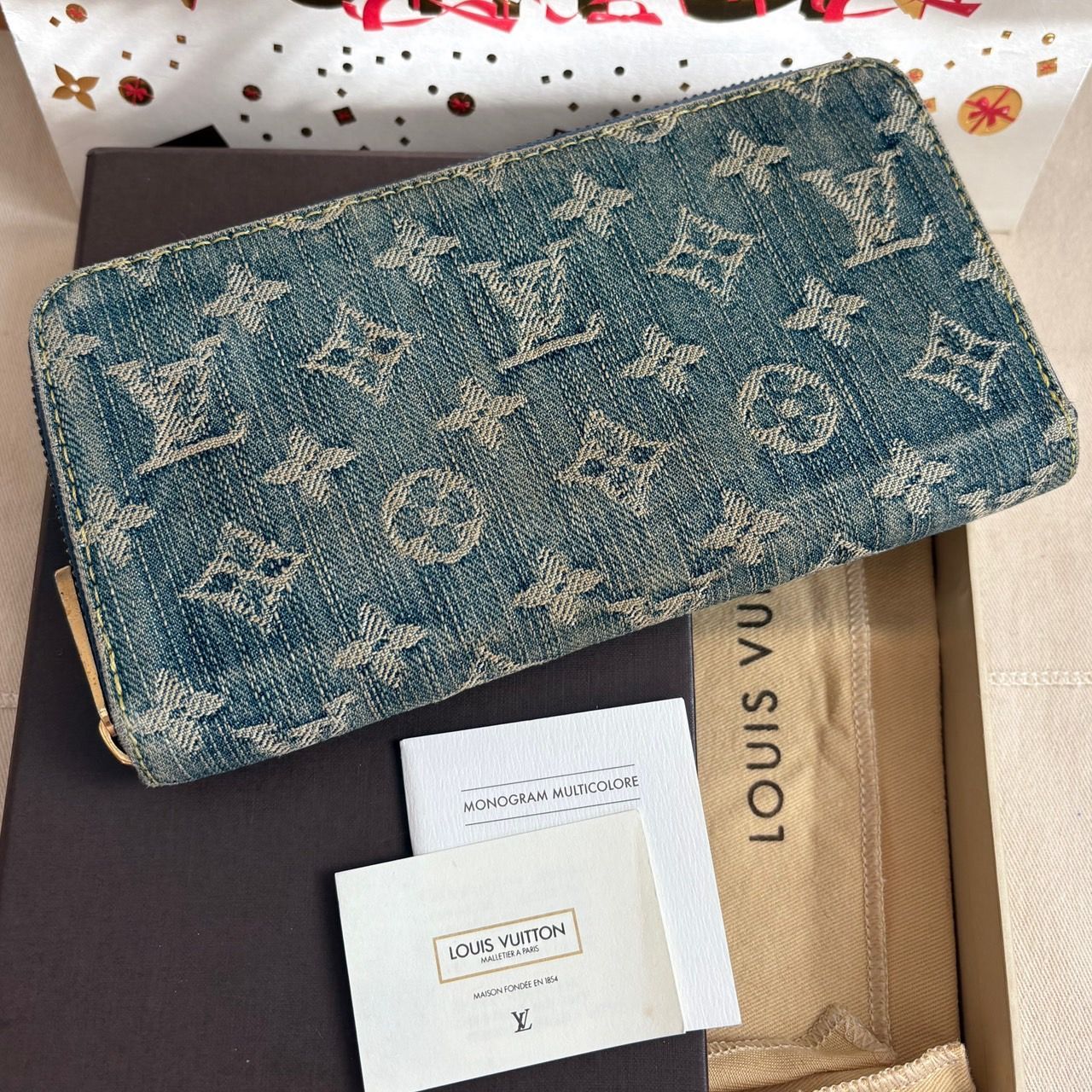 極上美品】希少 ルイヴィトン モノグラム デニム ジッピー 長財布 