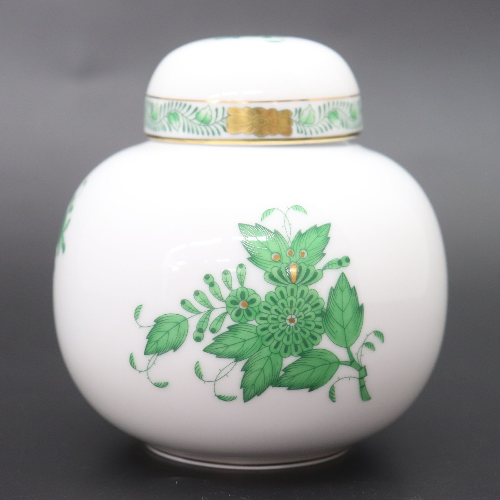 ヘレンド HEREND アポニーグリーン ファンシーディッシュ 金彩