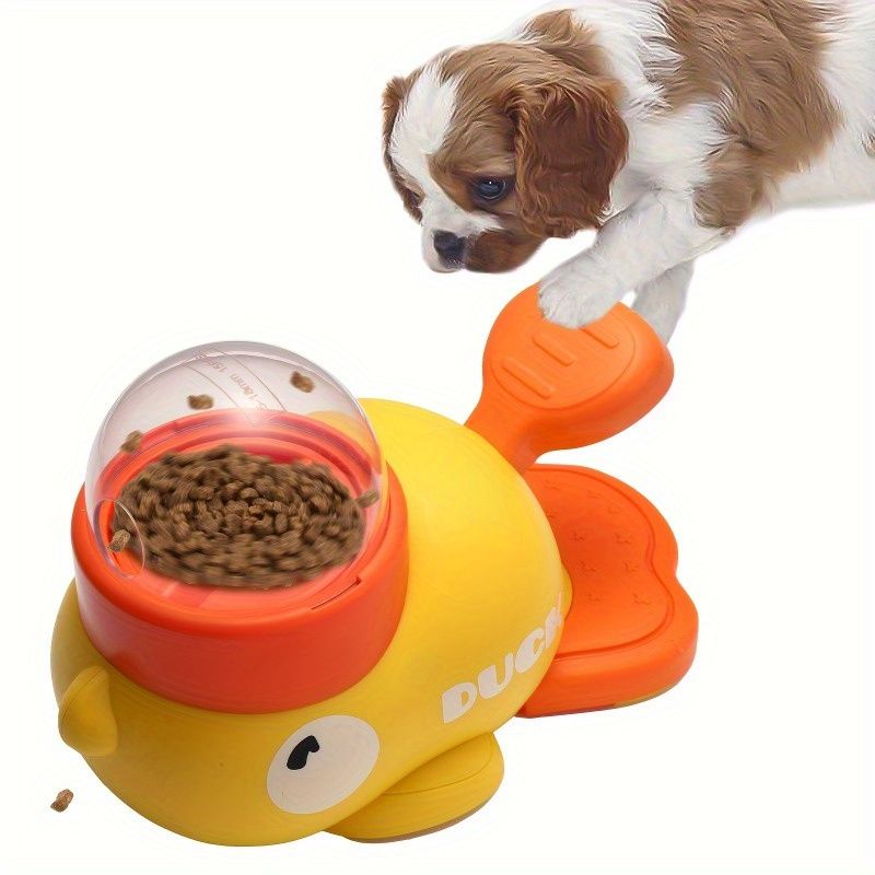1|2|3個の 黄色いダック型インタラクティブな犬用フードディスペンサー - 電気なし 手動プレスフィード 耐久性のあるプラスチックトレーニング バッテリー不要 小型 中型 大型犬向けに最適 ペットフーディスペンサー | 楽しい犬のトイ | 耐久性のある