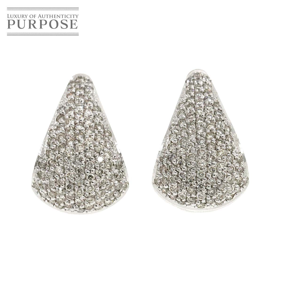 ダイヤ 1.00ct|1.00ct ピアス K18 WG ホワイトゴールド 750 Diamond Earrings Pierced 90278866