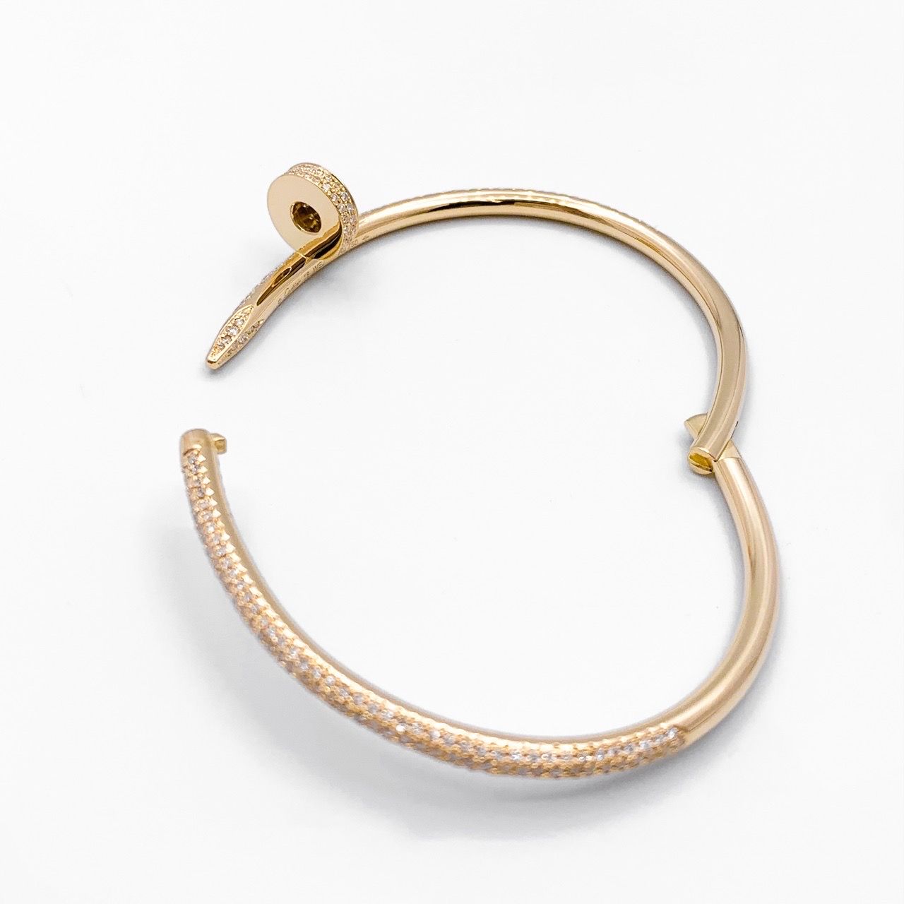 Cartier ジュストアンクル　ブレスレット　YG 18 カルティエ ジュストアンクル ブレスレット #18 パヴェ シルバー