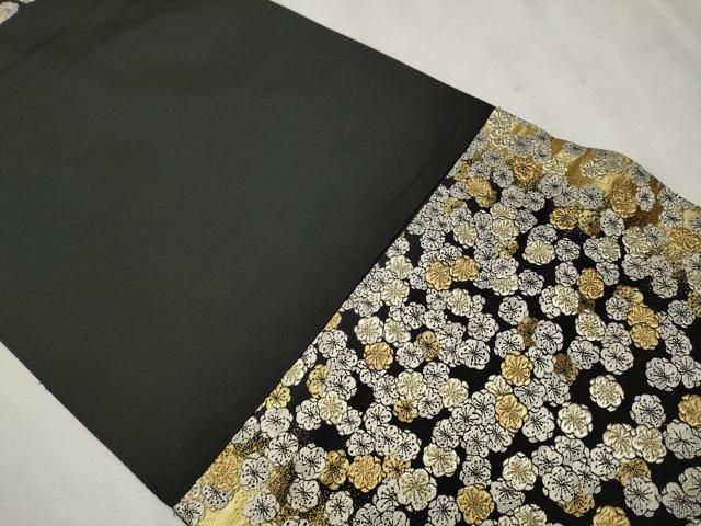 平和屋着物○西陣の名門 加納幸謹製 六通柄 京袋帯 舞梅文 黒地 金銀糸  