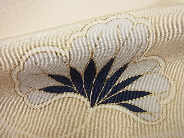 平和屋1□極上 訪問着 刺繍 葉唐草文 金彩 パールトーン加工 逸品