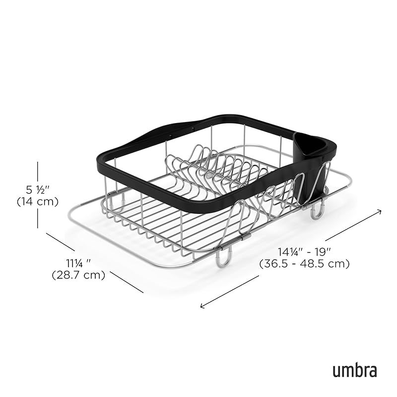  umbra SINKIN MULTI-USE DISH RACK シンキン 3ウェイディッシュラック ブラック ニッケル 0 キッチン 住宅設備
