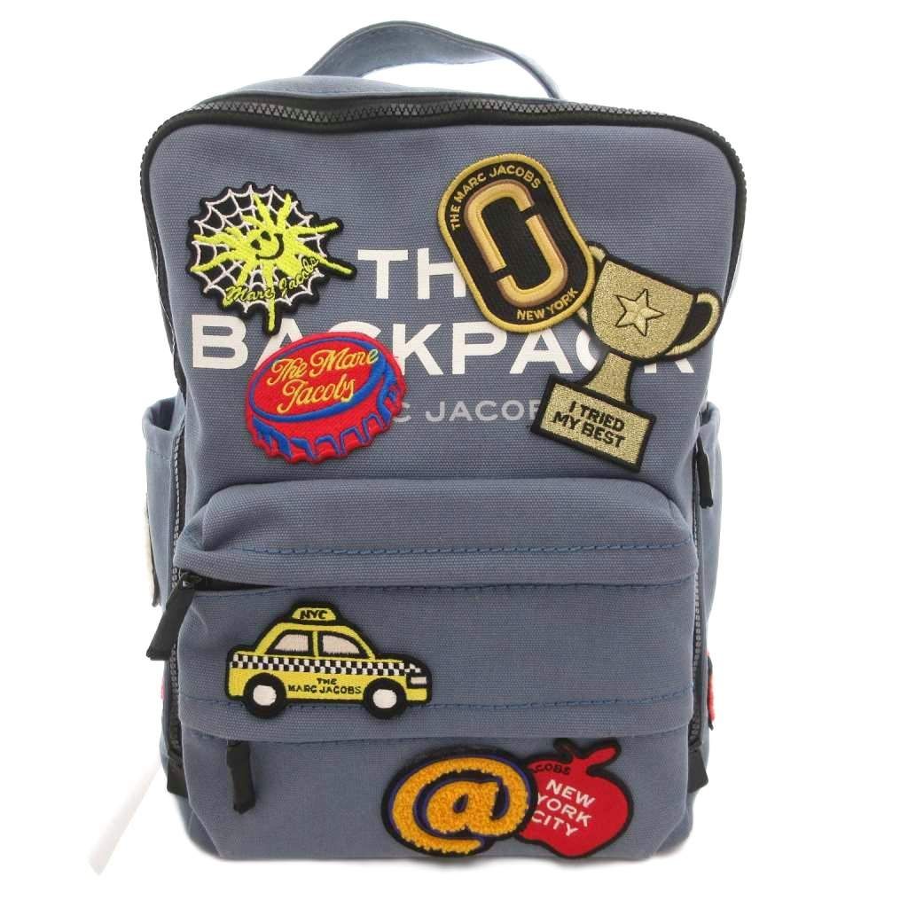 マークジェイコブス MARC JACOBS リュックサック バックパック カスタムワッペン 青 ブルー |AE
