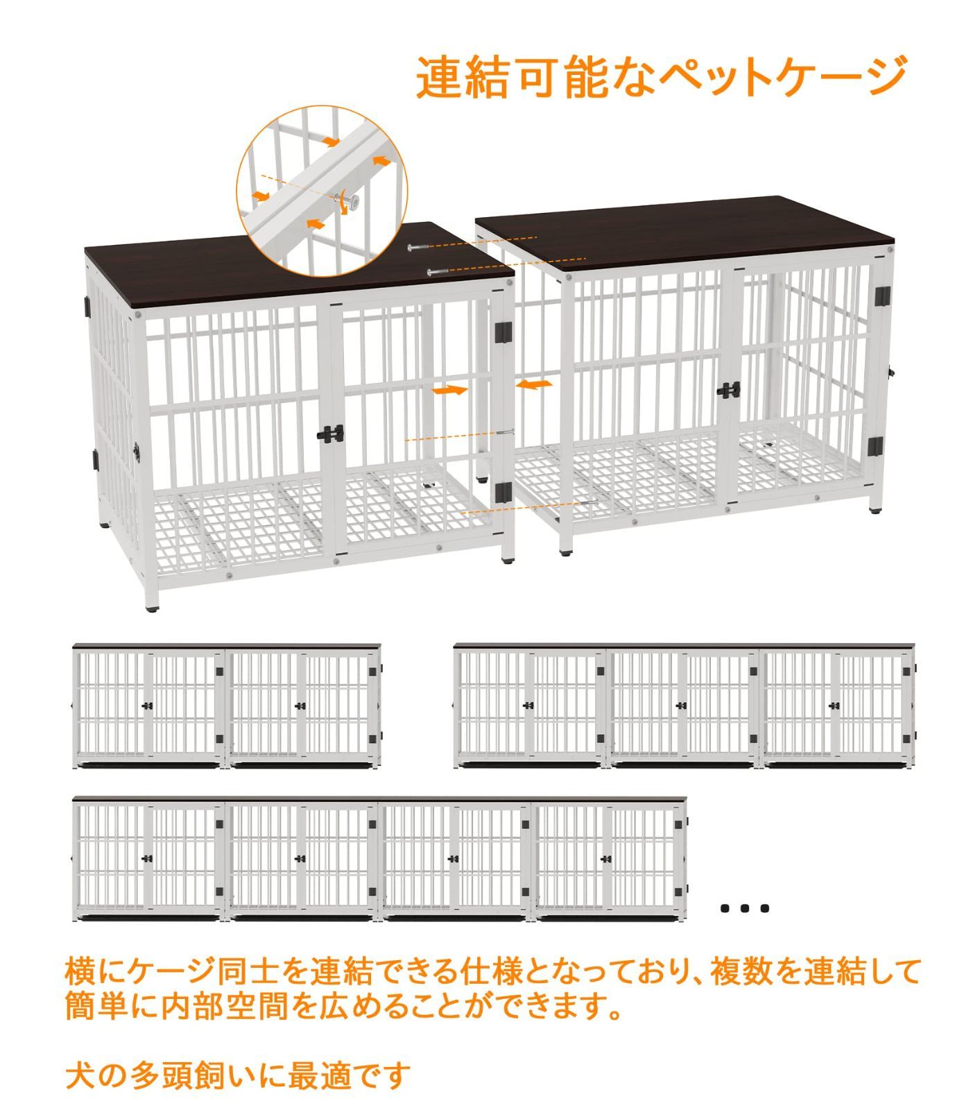 犬小屋 大型犬ケージ ペットケージ 犬用ゲージ 中型犬 キャスター 屋根