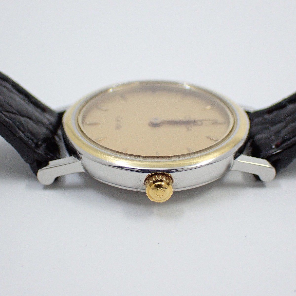 オメガ デビル クォーツ レディース 腕時計 コンビ ゴールド文字盤