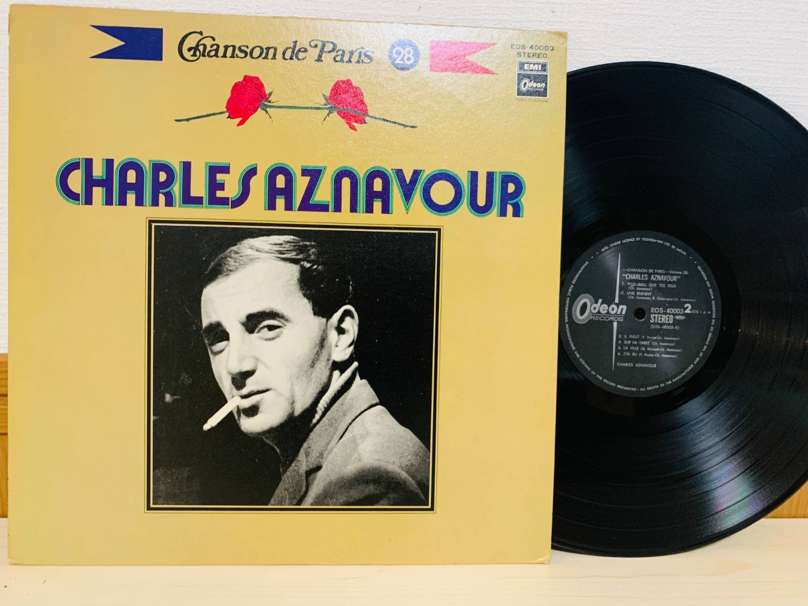 LP Chanson de Paris CHARLES AZNAVOUR レコード EOS-40003 L17