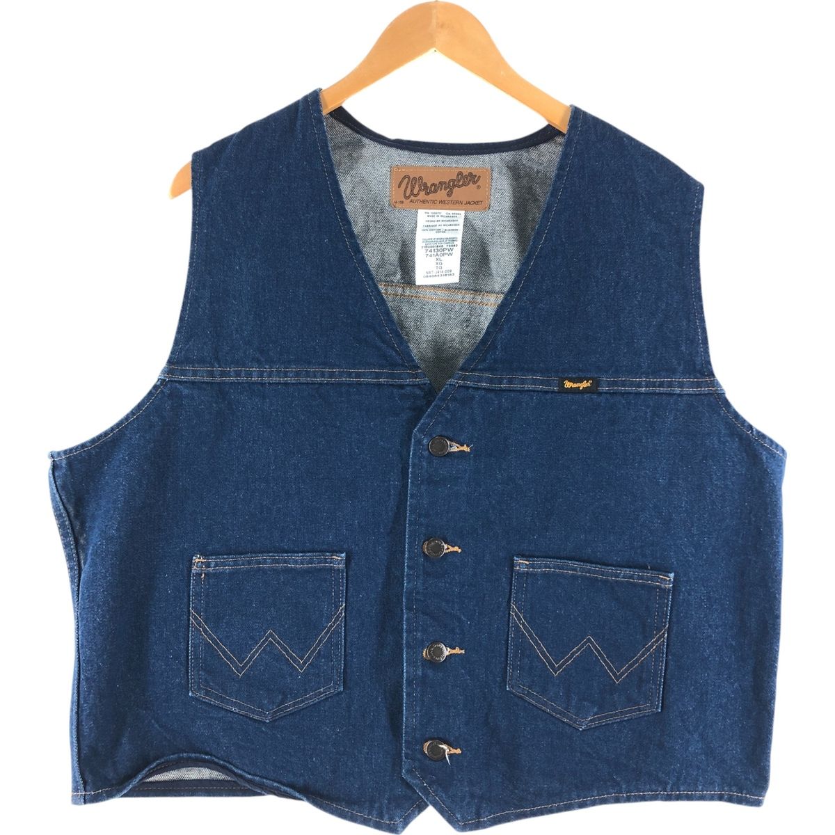 古着 ラングラー Wrangler AUTHENTIC WESTERN JACKET デニムベスト メンズXL相当/eaa526236
