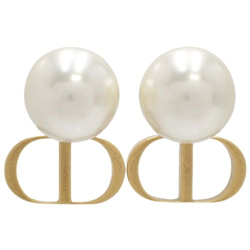 パール ロゴ TRIBALES　ピアス ホワイト ディオール ピアス DIOR TRIBALES EARRING メタル レジン パール