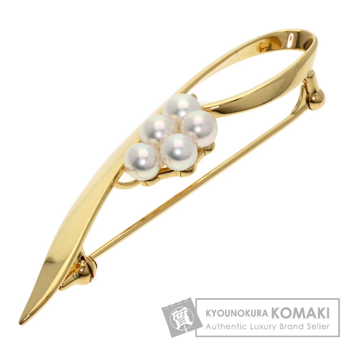 MIKIMOTO ミキモト パール 真珠 ブローチ K18YG レディース