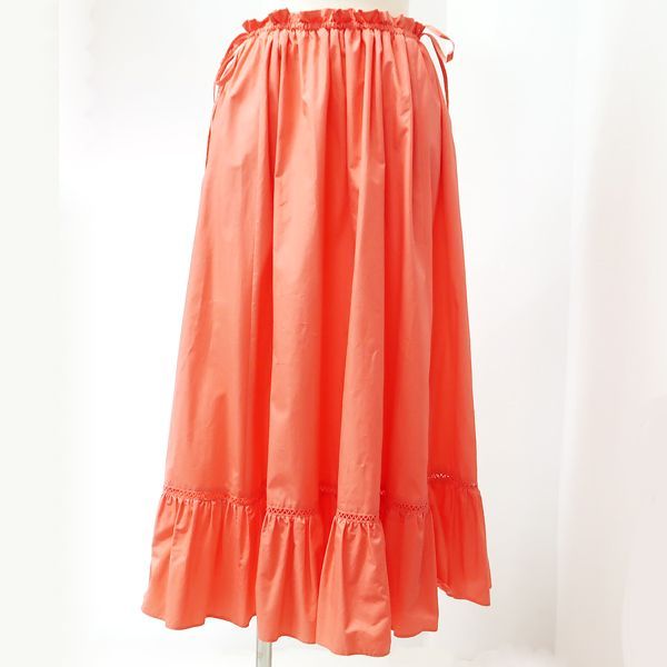 Drawer ドゥロワー ウエストギャザー リボン フレアスカート 6524-299  