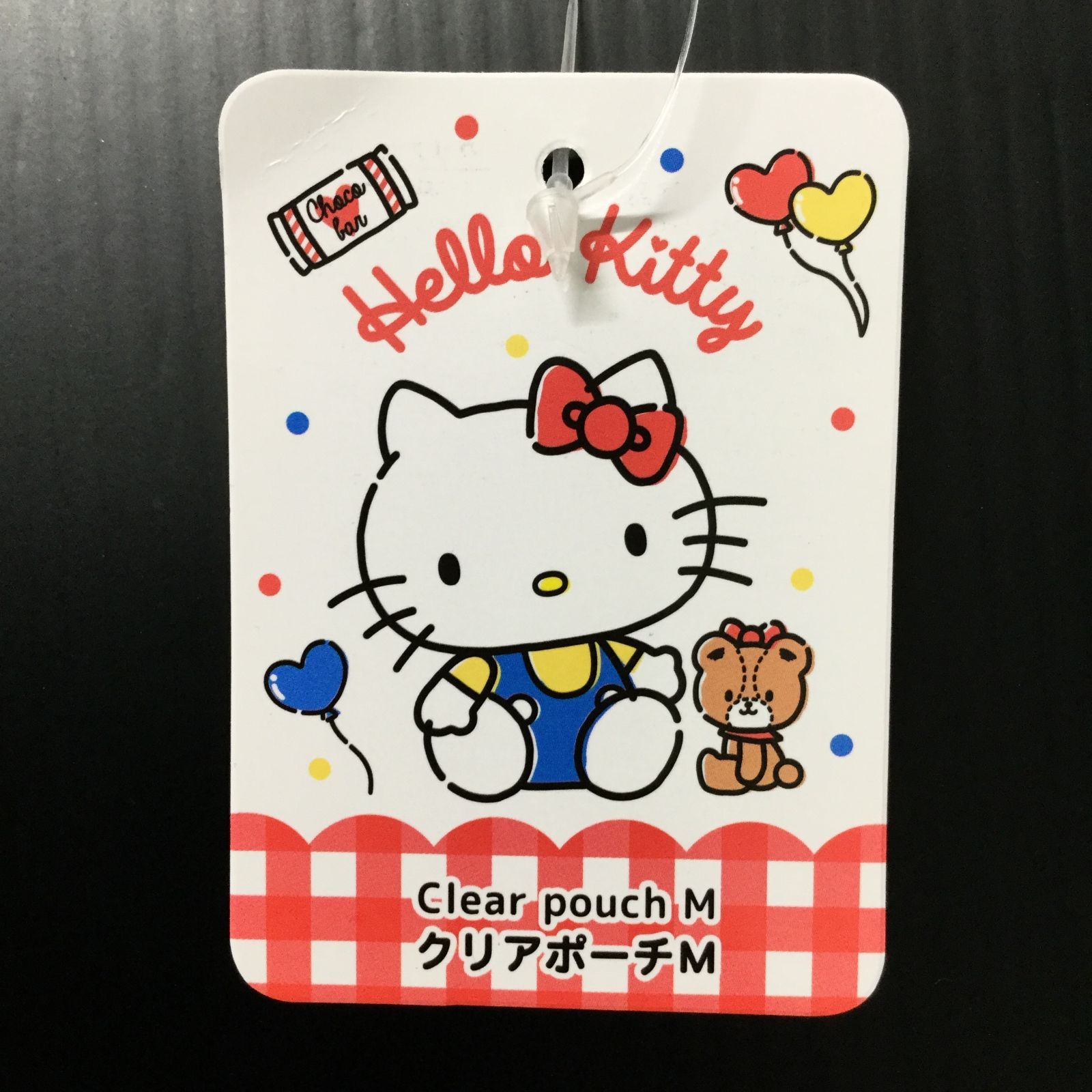 b107【新品・未使用品】ハローキティ クリアポーチM レッド 赤 姫系 