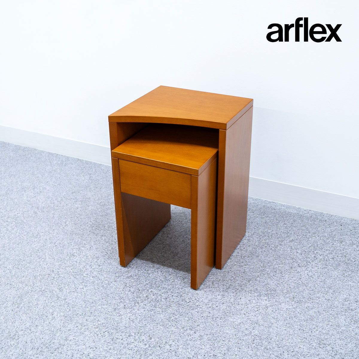 arflex アルフレックス PORTO ポルト ネスト サイド テーブル ベッドサイド 木製 チェリー 川崎文男 定価11万 1