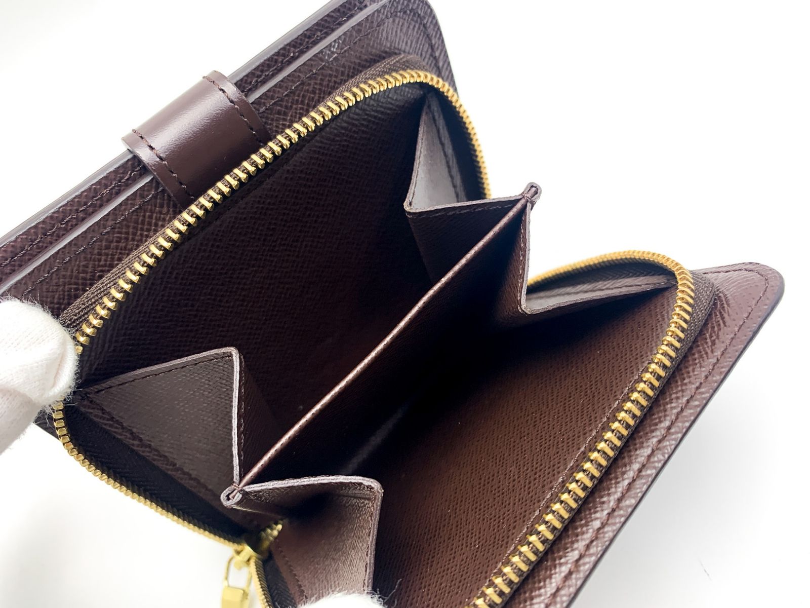 LOUIS VUITTON ルイヴィトン LV ダミエ コンパクトジップ N61668 二