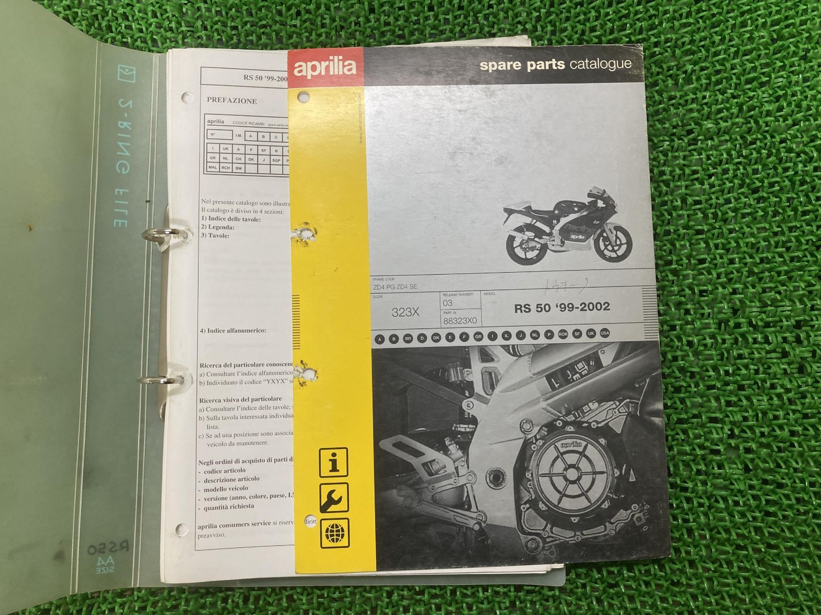 RS50 パーツリスト アプリリア 正規 中古 バイク 整備書 1999-2002年