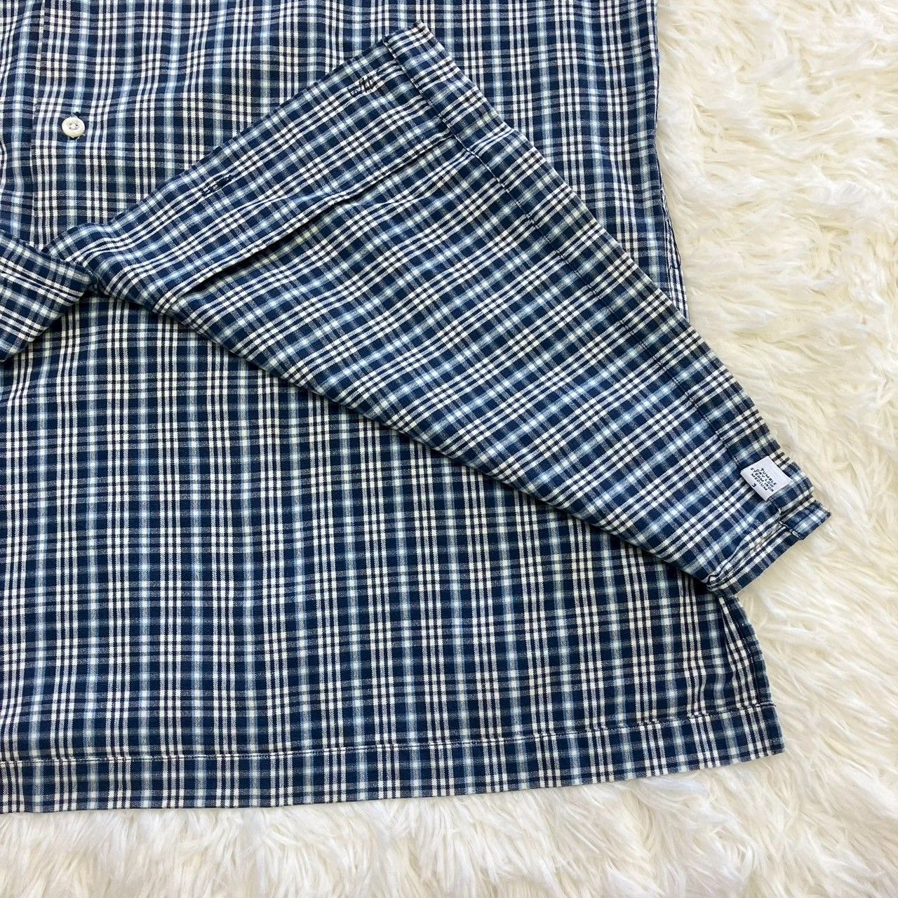 ポロバイラルフローレン ADAMS 開襟シャツ ブルーチェック サイズL ポロバイラルフローレン ADAMS 開襟シャツ ブルーチェック
