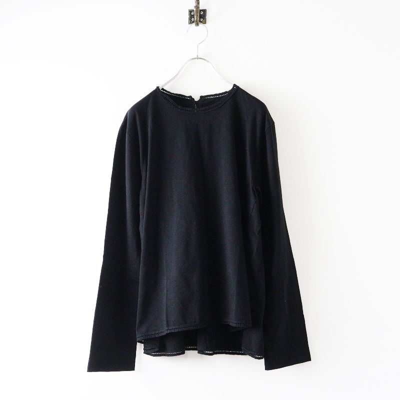 ♥ 定価35200円 45R フォーティファイブアール スーピマ天竺のフ Tシャツ サイズ3 ブラック┃黒 2400014641790