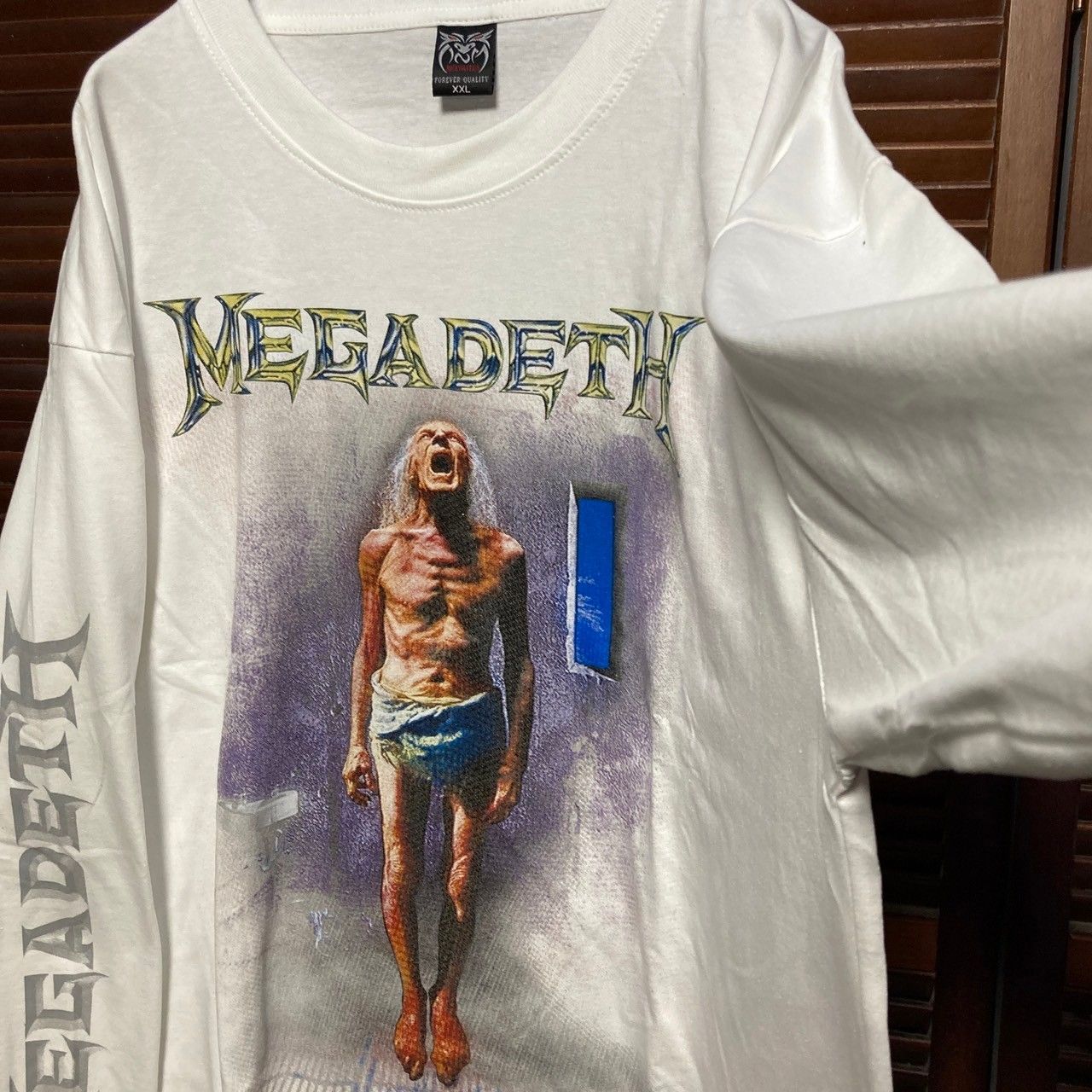 メガデス MEGADETH 白 長袖 Tシャツ ロンT バンド ロングスリーブ