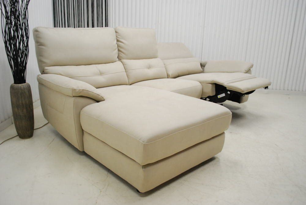 アウトレット 現品限り 大 一部 スタイリッシュモダン イタリアン風 片側電動 L型カウチソファー グレイ NEXPOTALLINN_EU