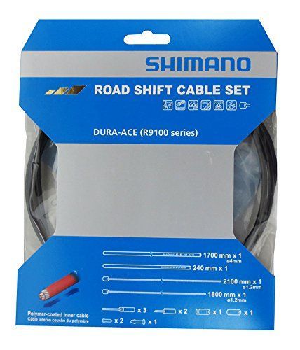 ブラック_単品 シマノ SHIMANO リペアパーツ シフトケーブルセット ポリマーコーティング R9100 ブラックOT-RS900 RD-R9100用ノーズ付 Y0BM98010