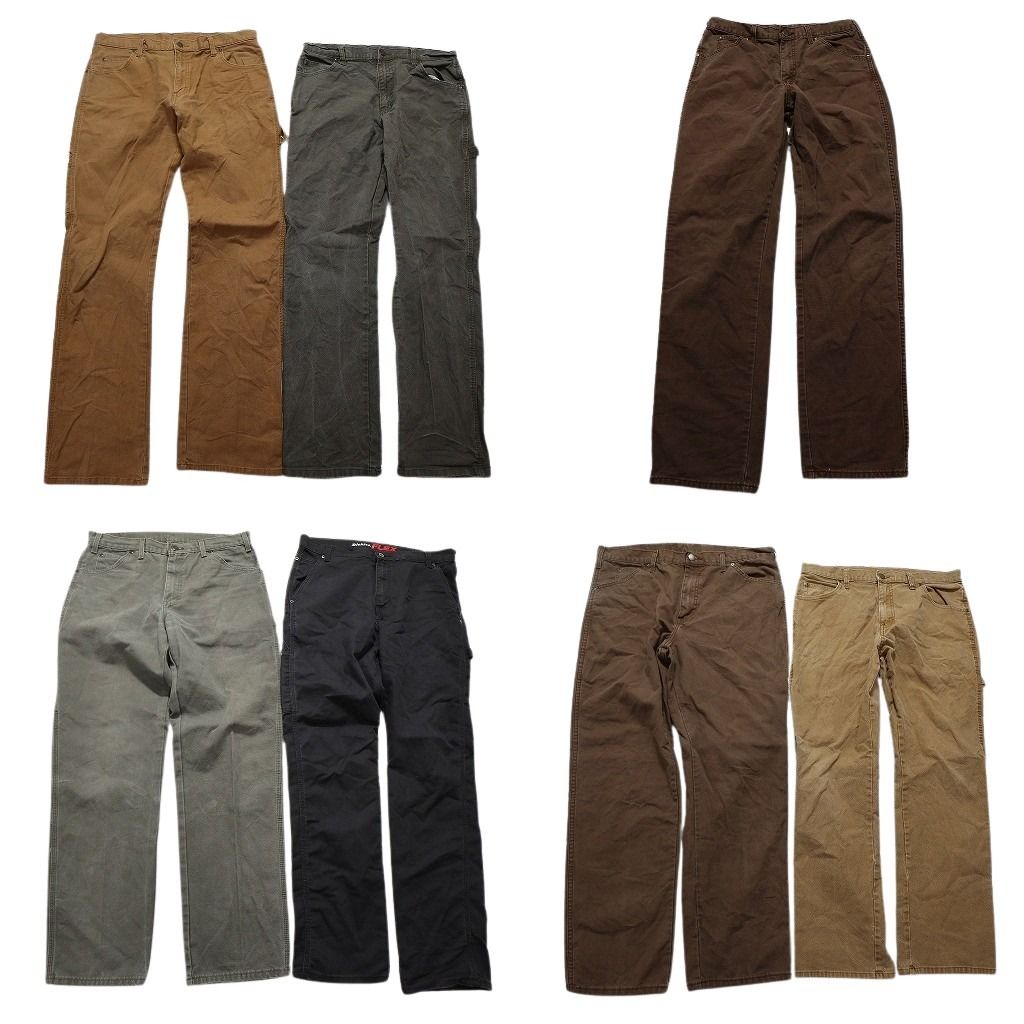 古着卸 まとめ売り ディッキーズ Dickies ダック ペインター パンツ 7枚セット メンズ 34 |32 ワークパンツ ツールポケット 古着 NB9799