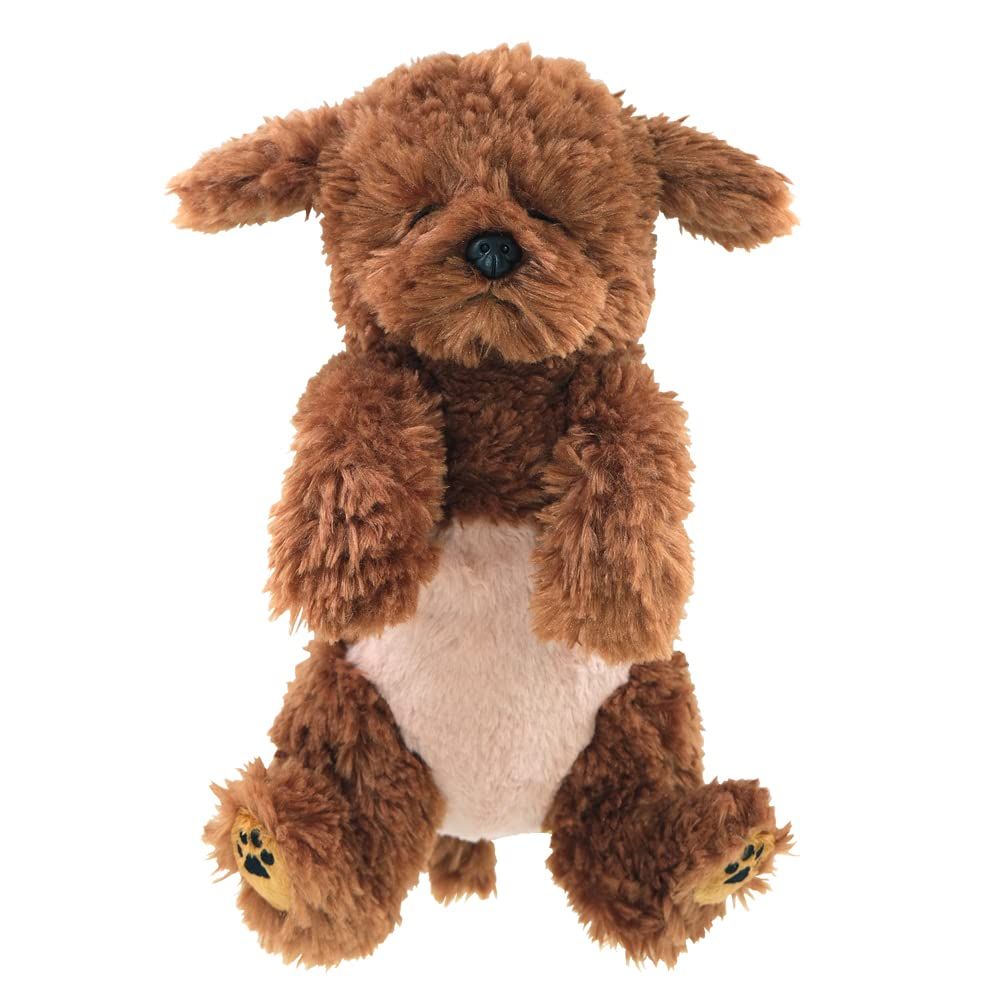 サンレモン ひざ わんこ トイプードル ブラウン すやすや 21.2×11.7×31.3cm ぬいぐるみ アニマル P-8372 [トイプードル すやすや]