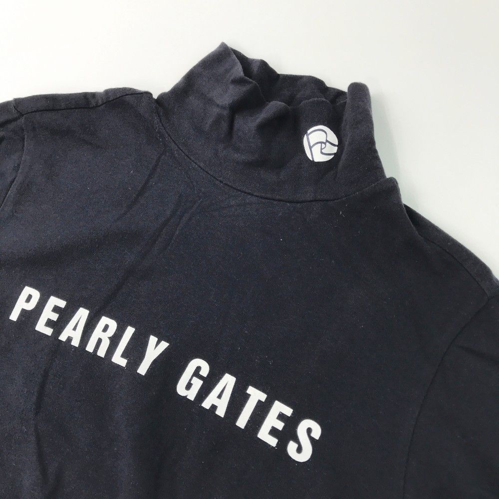 サイズ：1 PEARLY GATES パーリーゲイツ  ハイネック 長袖Tシャツ  ネイビー系 [240101465235] ゴルフウェア レディース ストスト サイズ：1 PEARLY GATES パーリーゲイツ ハイネック長袖Tシャツ