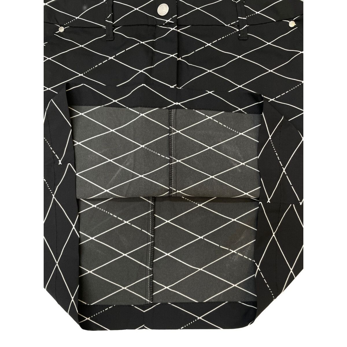 coco 中古 デサントゴルフ DESCENTE GOLF レディース スカート O 黒 ブラック ダイヤ柄プリント 薄手 中古 レディース デサントゴルフ DESCENTE GOLF スカート O 黒