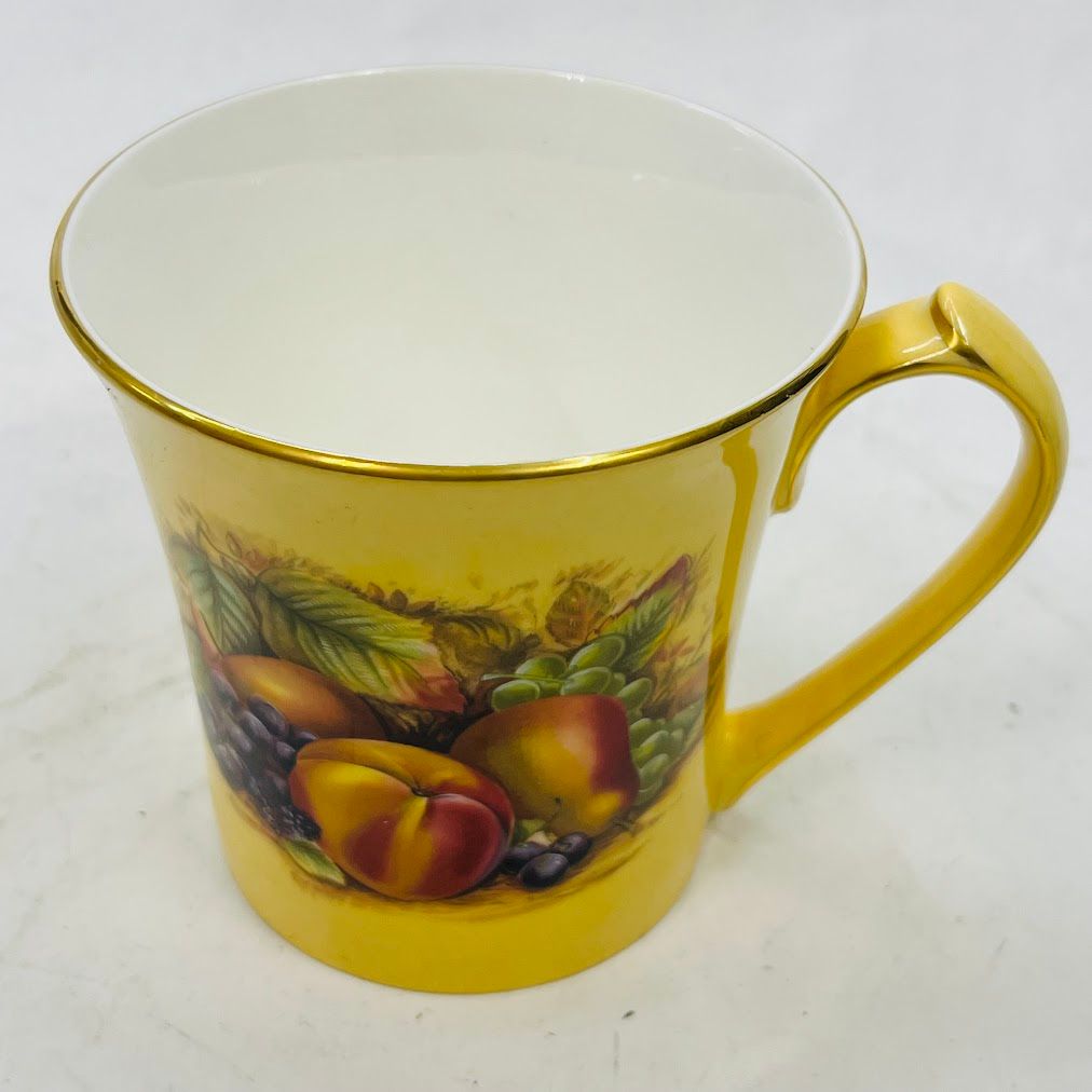 エインズレイAynsley オーチャードゴールド マグカップ 金彩 フルーツ テーパー型 送料無料