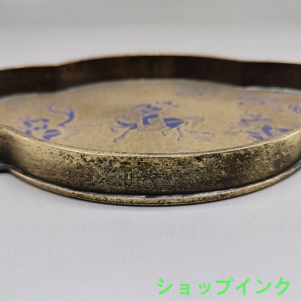 銅 細工 中国茶器 樹紋狩猟図 銅盤 果盤 茶盤銅  茶道具  置物 銅 細工 中国茶器 樹紋狩猟図 銅盤 果盤 茶盤銅 茶道具 置物