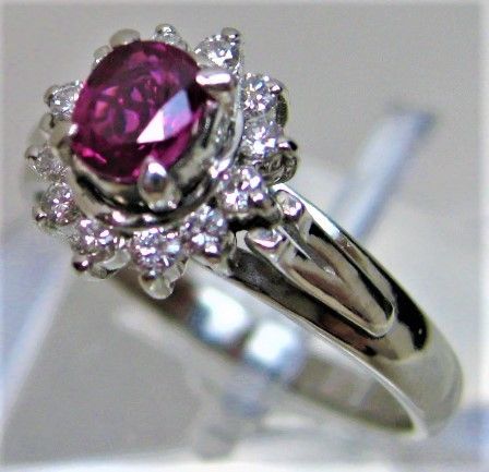 Pt900 プラチナ リング 指輪 ルビー0.48ct ダイヤ0.19ct - メルカリ