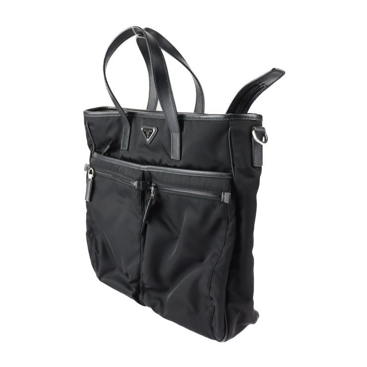 PRADA プラダ トートバッグ 2VG860 ナイロン レザー ブラック 2WAY 