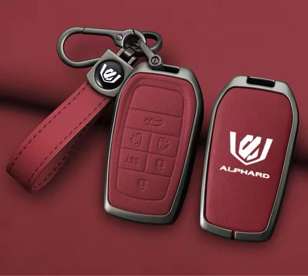 30 40アルファード 赤6ボタン用スマートキーケース 全面保護