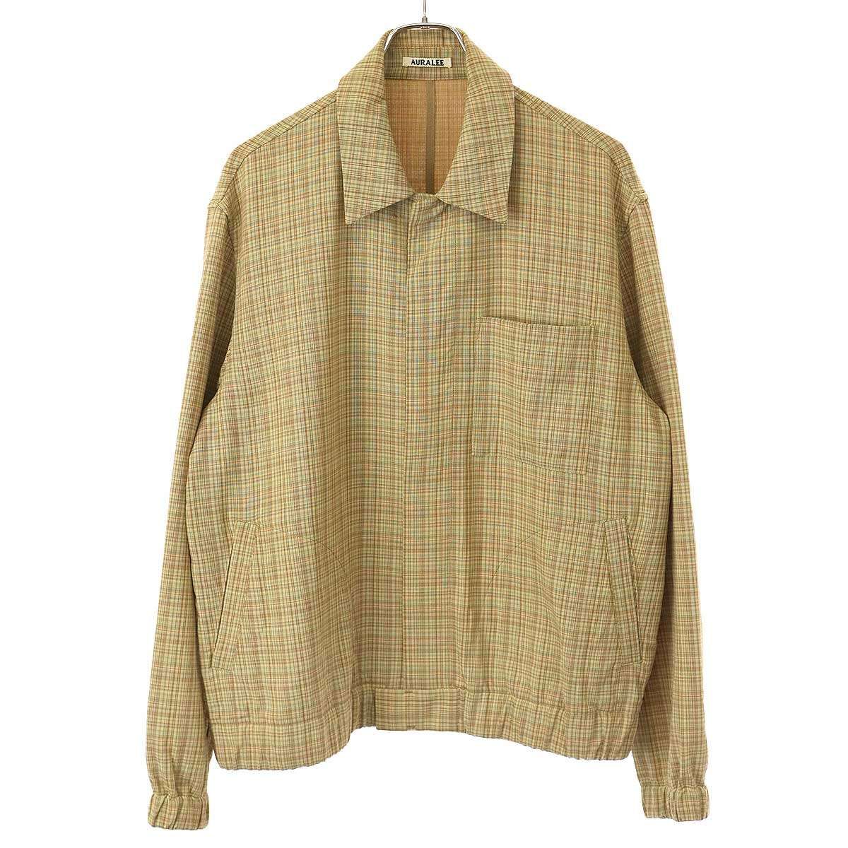 AURALEE オーラリー 20AW HARD TWIST WOOL DOUBLE FACE CHECK BLOUZON