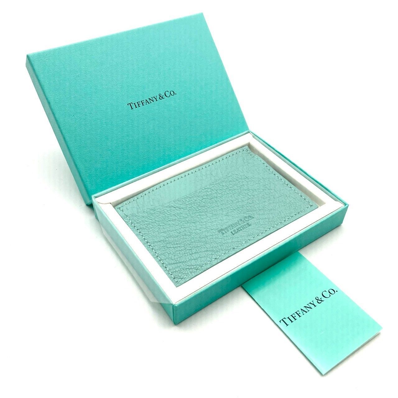 ティファニー 名刺入れ 定期入れ レザー ライトブルー 未使用 70909 ティファニー 名刺入れ 定期入れ レザー ライトブルー 未使用