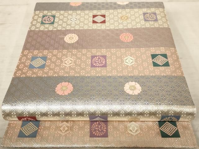 佐賀錦　六通柄袋帯　『渦巻文　惑星』　銀糸　正絹　逸品【E】 佐賀錦 六通柄袋帯 『渦巻文 惑星』 銀糸 正絹 逸品【E】 - メルカリ