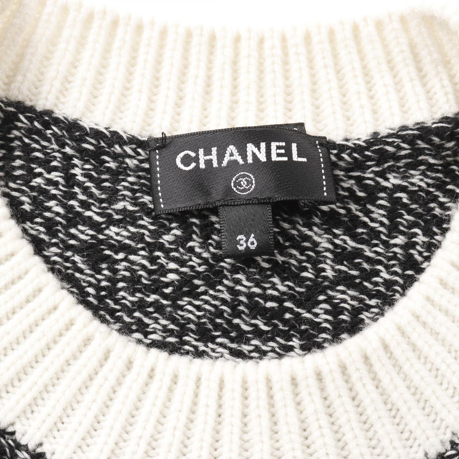 シャネル CHANEL No.5 ニット カシミヤ ブラック ホワイト P73214 レディース 中古 シャネル CHANEL ニット No.5 P73214 ブラック カシミヤ ニット