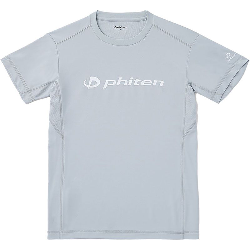 Phiten(ファイテン) RAKUシャツ 半袖 ボディーケア 半袖Ｔシャツ (jg577006)、ライトグレー/ホワイト