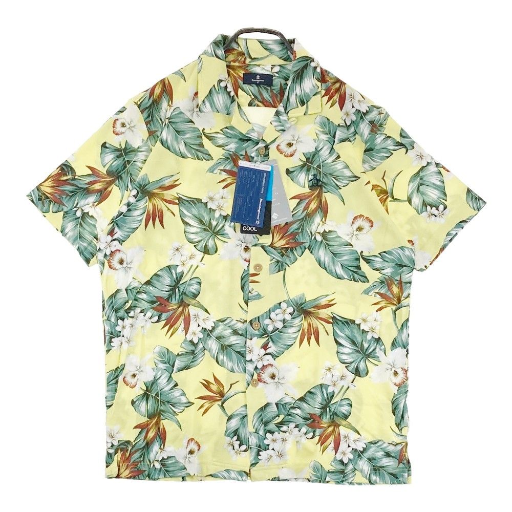 サイズ：M MUNSING WEAR マンシングウェア  半袖シャツ 花柄 イエロー系 [240101448412] ゴルフウェア メンズ ストスト サイズ：M MUNSING WEAR マンシングウェア 半袖シャツ 花柄