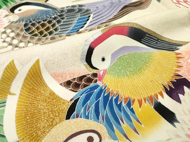 期間限定セール20％off○超大作 鴛鴦20羽 人間国宝・羽田登喜男 振袖