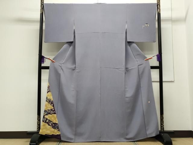 平和屋着物○東京友禅 久呂田明功 色留袖 流水鴛鴦 金彩 鬼しぼ縮緬