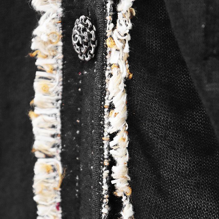 CHANEL シャネル ニットカーディガン P37863 COCOマークボタン リネン  