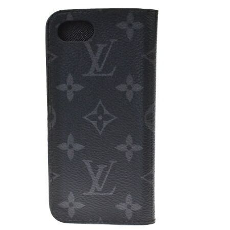 【中古】 ルイヴィトン LOUIS VUITTON iPhone7 フォリオ スマホケース カバー アイフォン モノグラム エクリプス ブラック M62642 07JC481