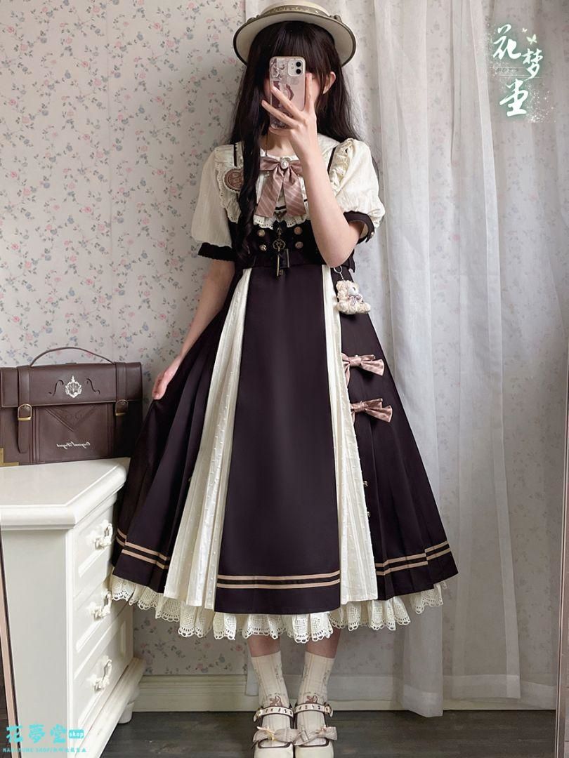 25年 コスプレドレスロリータセット 仮装 オリジナル 洋服 ロリータ ワンピース 撮影会 舞台 イベント 花夢堂-194