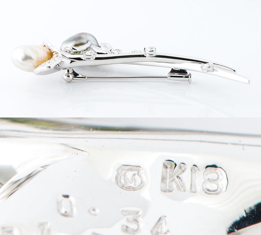 ミキモト フラワーモチーフ バロック パール 真珠 ブローチ FORTGASGNV_COM_BR