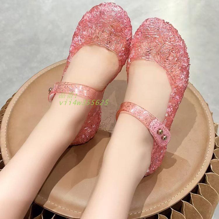 サマー子供サンダル キッズサンダル 17CM つま先ガード お姫様 サンダル フラットサンダル マ クリスタルサンダル 子供靴  vii4w355625