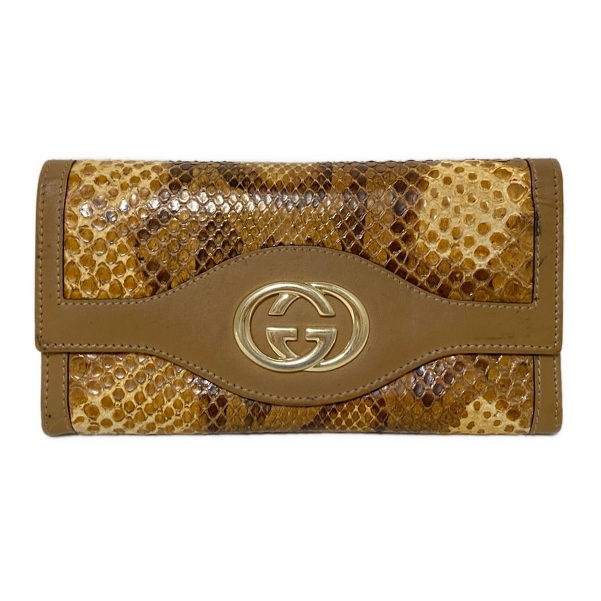良品 GUCCI グッチ グッチシマ 長財布 レザー ブラック 金具ゴールド