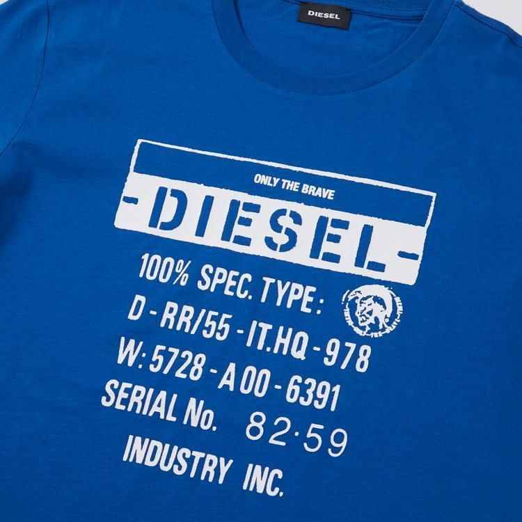 新品 L ディーゼル Diesel ロゴ Tシャツ ブランド S1 青